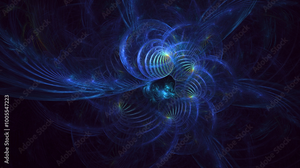 Poster 3d manual rendering abstract fractal light background. its not ai generatd illustration.