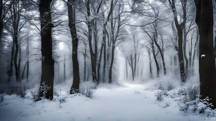 Naklejka premium forest with winter