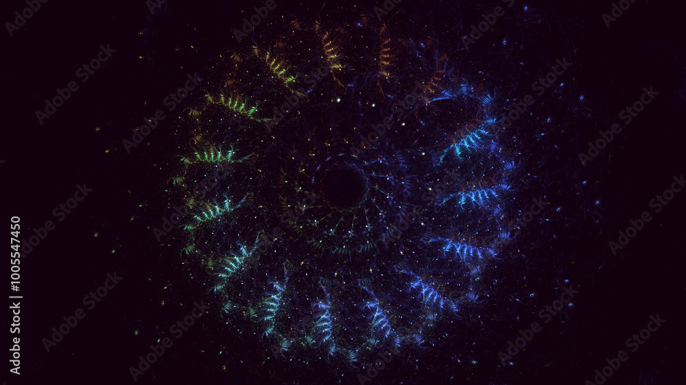 Aufkleber 3d manual rendering abstract round light background. its not ai generatd illustration.