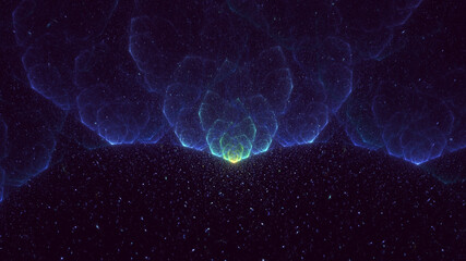 3D manual rendering abstract fractal light background. Its not AI Generatd illustration.