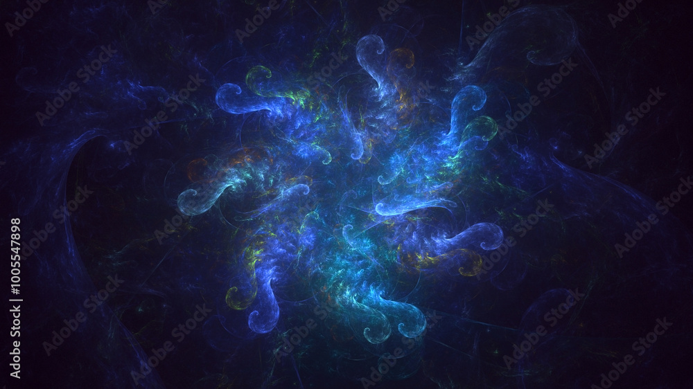 Poster 3d manual rendering abstract fractal light background. its not ai generatd illustration.