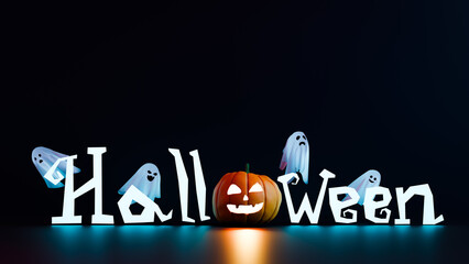 copy space background with halloween text. 3d rendering