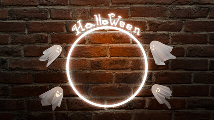 copy space background with halloween text. 3d rendering