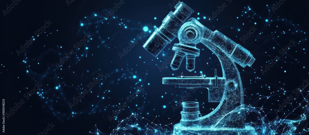 Poster microscope in abstract digital representation