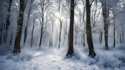 Fototapeta premium forest with winter