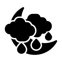 rainy night Solid icon