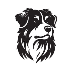 Majestic Saint Bernard Dog Vector Silhouette – Isolated on White Dog Silhouettes.