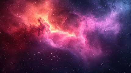 Colorful cosmic nebula with vibrant hues in deep space showcasing stellar formations and glowing gases