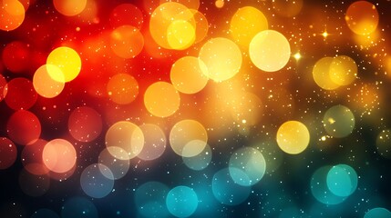 Fototapeta premium Abstract background with defocused lights in red, yellow, and blue tones.