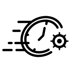 Time speed icon. Solid icon vector illustration.