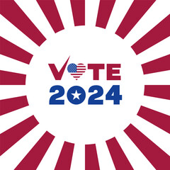 Obraz premium Sunburst Circular Design with VOTE Text