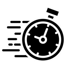Time speed icon. Solid icon vector illustration.