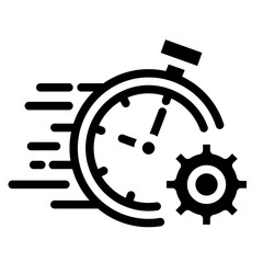 Time speed icon. Solid icon vector illustration.