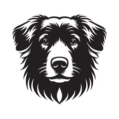 Majestic Saint Bernard Dog Vector Silhouette – Isolated on White Dog Silhouettes.