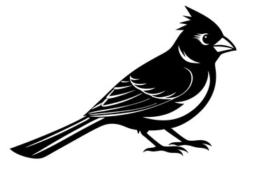 cardinal silhouette vector, Cardinal bird icon vector