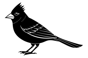 cardinal silhouette vector, Cardinal bird icon vector