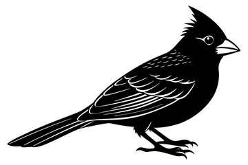 cardinal silhouette vector, Cardinal bird icon vector