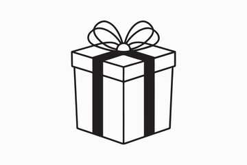 Gift box silhouette vector illustration with white background
