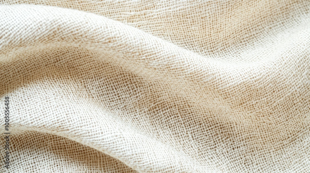 Poster natural texture background featuring a close-up of woven linen, emphasizing the unique grain and sof