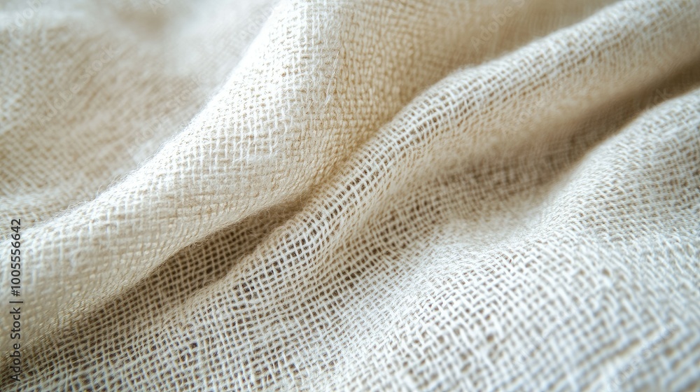 Poster natural texture background featuring a close-up of woven linen, emphasizing the unique grain and sof