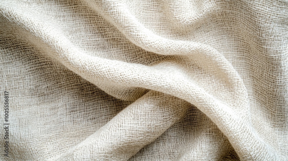 Poster natural texture background featuring a close-up of woven linen, emphasizing the unique grain and sof