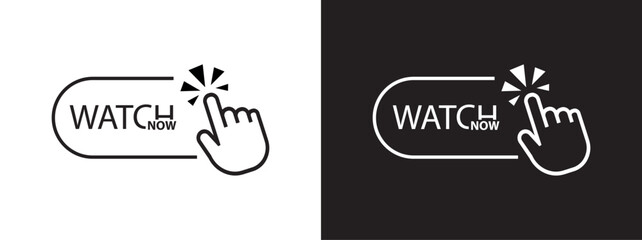 watch now button on white background	