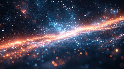 A stunning view of a spiral galaxy illuminated by stars and cosmic dust in the vastness of space