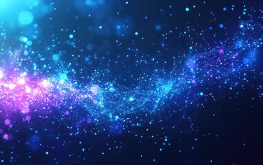 Fototapeta premium Abstract Digital Network Background with Blue and Purple Glowing Lights