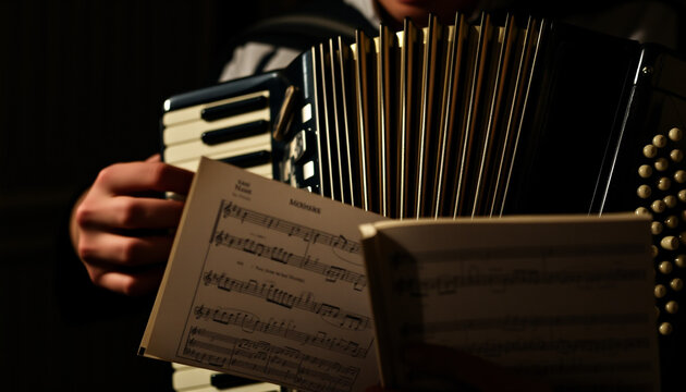 Accordion with Sheet Music 