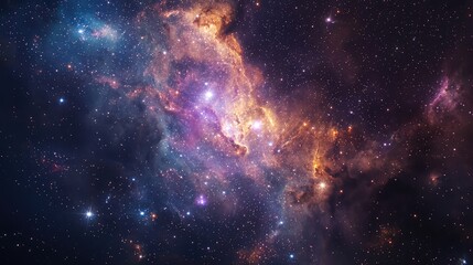 Fototapeta premium A stunning cosmic view showcasing vibrant nebulae and twinkling stars, capturing the beauty and mystery of the universe.