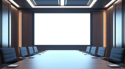 mockup projector screen Presentation conference room office interior, Ai generated images