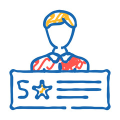 rating customer testimonial doodle icon sketch vector. rating customer testimonial sign. isolated symbol illustration