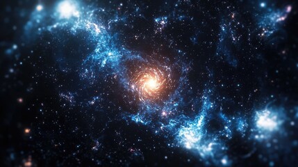 Obraz premium A stunning view of a colorful galaxy filled with swirling stars and cosmic dust, representing the beauty of the universe.