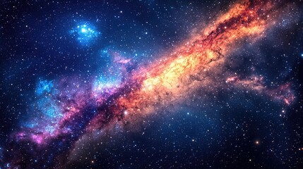 A stunning view of a galaxy showcasing vibrant colors and cosmic phenomena, perfect for space enthusiasts and creative projects.