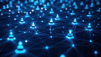Fototapeta premium Abstract Network Connection with Glowing Nodes