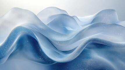 Obraz premium Wavy Blue and White Line Background with a Glass Texture