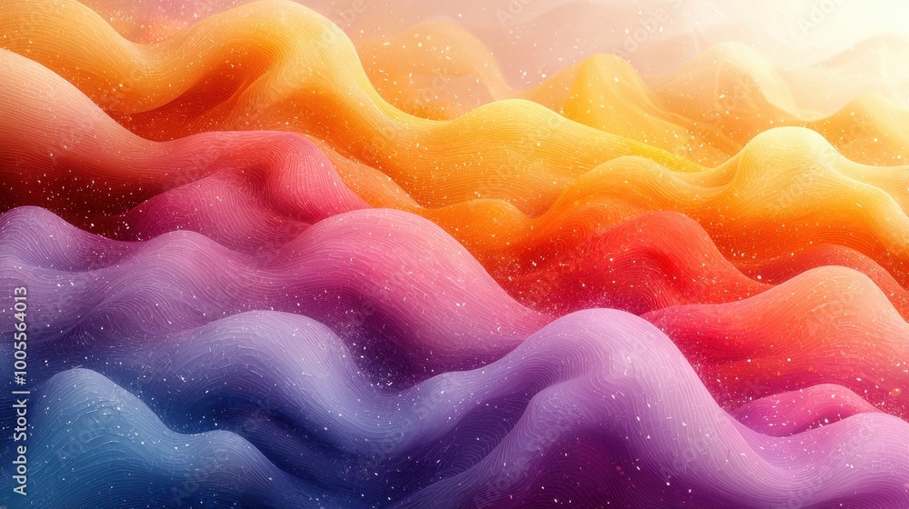 Aufkleber colorful abstract waves of texture and gradient flow across the canvas in a vibrant display during s