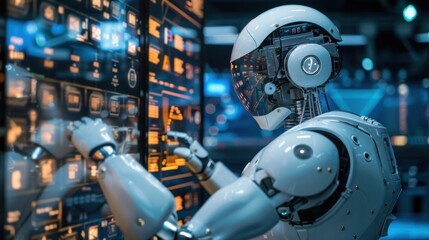 Fototapeta premium Reinforcement Learning: In this type of machine learning, an agent learns by engaging with its environment, aiming to maximize rewards for its actions. 