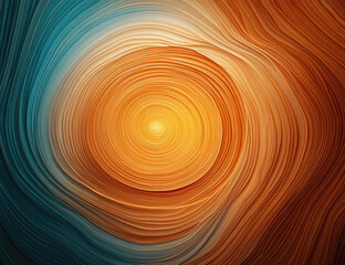  Abstract background with orange and blue swirls in the center, a circular pattern with a yellow light at its core. Created with Ai