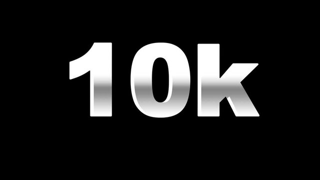 10k platinum silver writing moving on black background.