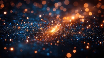 Fototapeta premium Celestial beauty of sparkling galaxies with vibrant orange and blue stars in a cosmic landscape