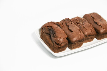 Cake Beams Brownie with Chocolate melted or Kue Balok Brownies. Typical food from Lembang, West Java.