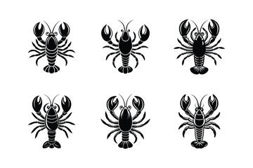 Lobster icon set. Simple lobster or crayfish. Lobster vector icon isolated on white background