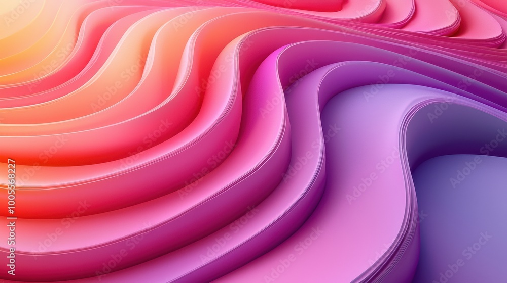 Aufkleber abstract colorful wave patterns in warm hues creating a soothing visual landscape