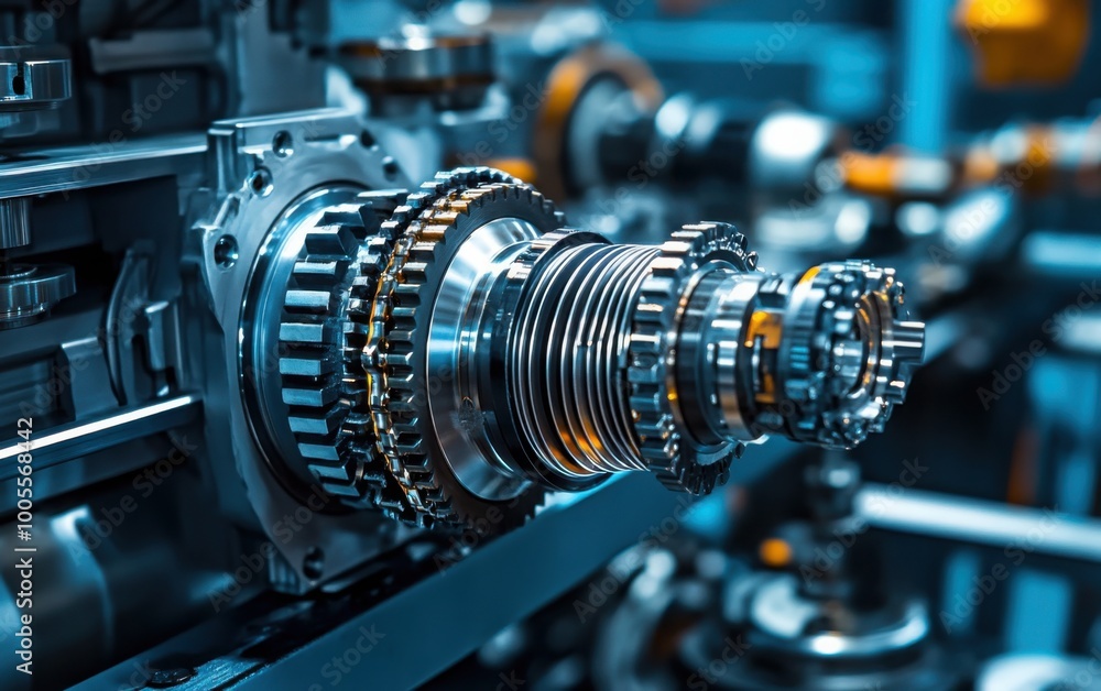 Poster close-up of the turning process on an outside part, with focus on a new cam architecture for a small