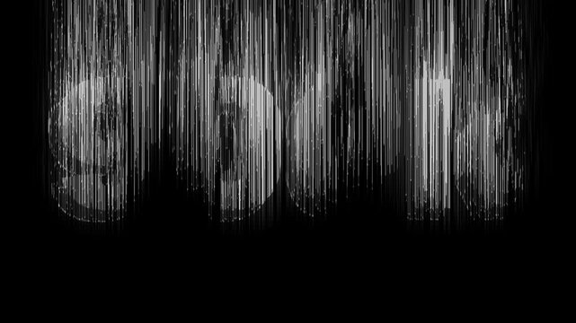 900k platinum silver writing moving on black background.