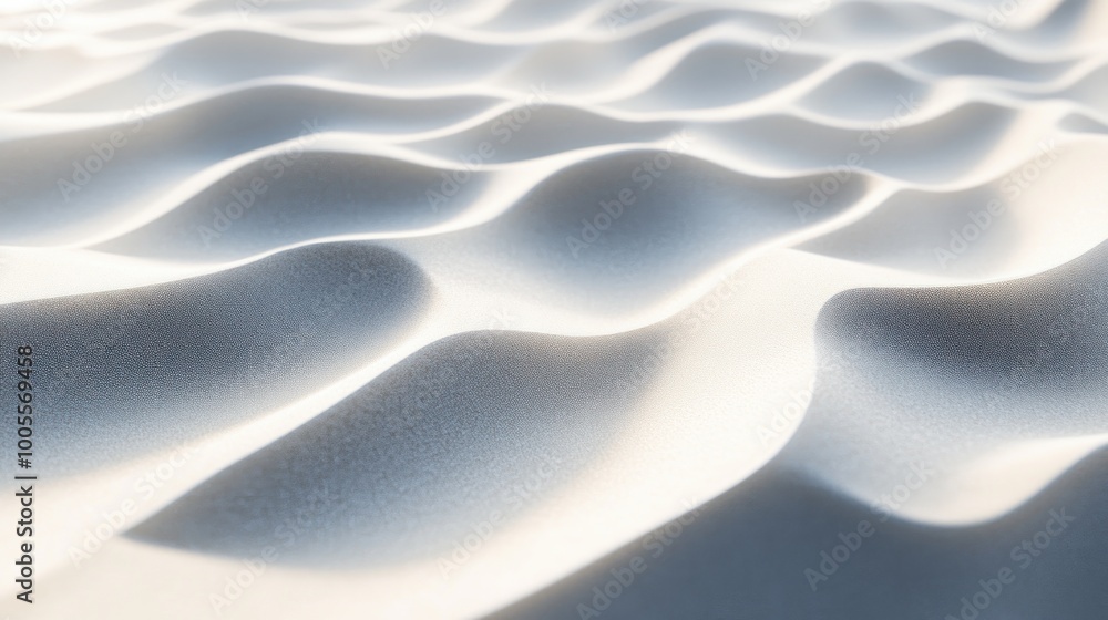 Poster a close-up view of soft, wavy sand patterns creating a serene, abstract landscape.