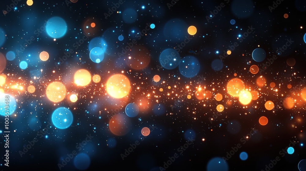 Poster colorful bokeh lights creating a vibrant abstract background in a dreamy visual style