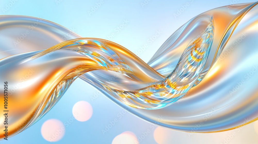 Poster abstract colorful background illuminated by neon lights. curving line with glowing color. simple wal