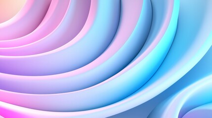 Obraz premium A 3D render of a pink and blue neon background with a glowing curving line. A dark wall with led lamps illuminates the wallpaper.